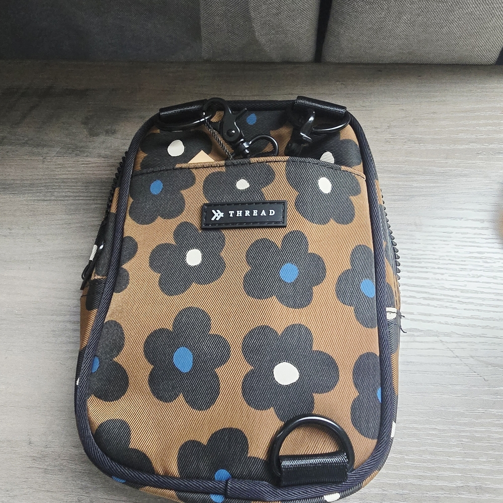 Thread Brown Floral Crossbody Bag